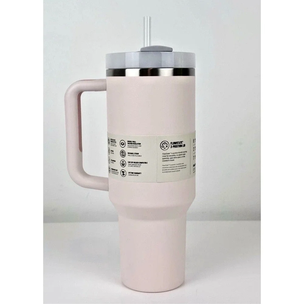 Stanley Quencher H2.0 FlowState 40oz Stainless Steel Tumbler - Rose Quartz - Picture 4 of 9